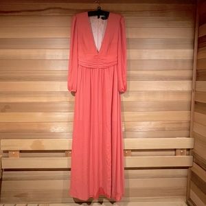 BEBE CORAL DEEP V GOWN